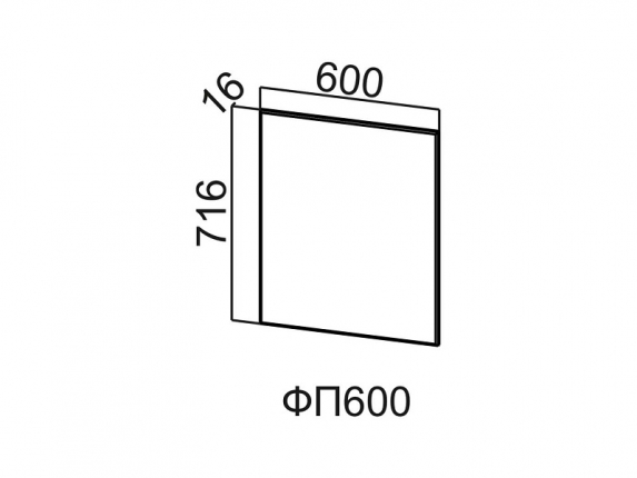 Фасад для посудомоечной машины 600 ФП600 Вектор 600х716х16